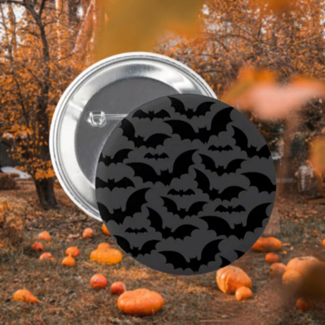 Midnight Bat Swarm Button – Dark Grey & Black (Creator Uploaded)