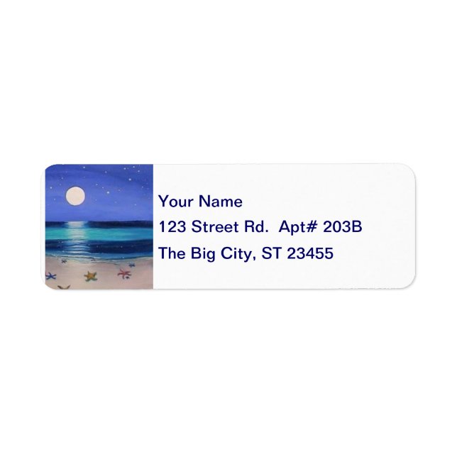 Midnight Beach Address Lable Return Address Label (Front)
