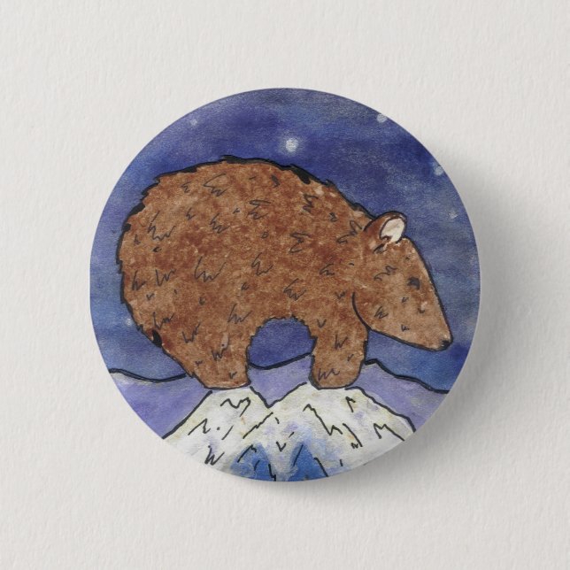 Midnight Bear 6 Cm Round Badge (Front)
