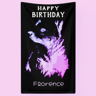Midnight Bear Birthday Banner