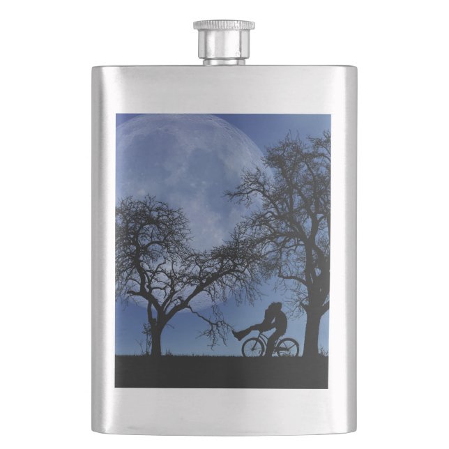 Midnight Bike Ride Hip Flask (Front)