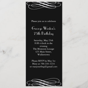 Midnight Birthday Invitation  (black)