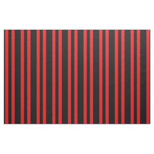 Midnight black, bright red stipe, stripes fabric