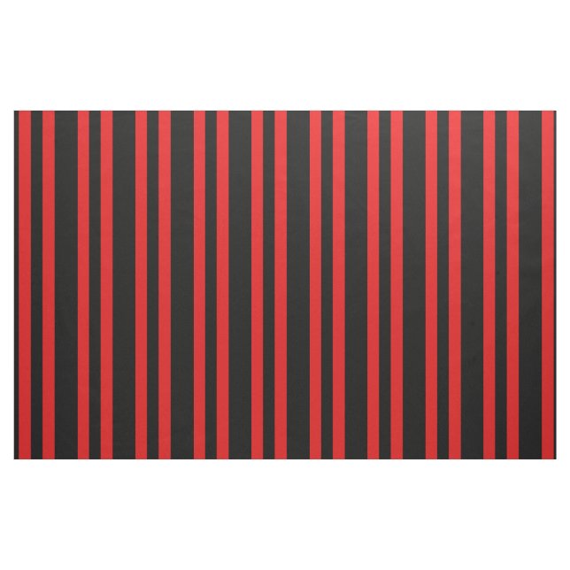 Midnight black, bright red stipe, stripes fabric (Fat Quarter)