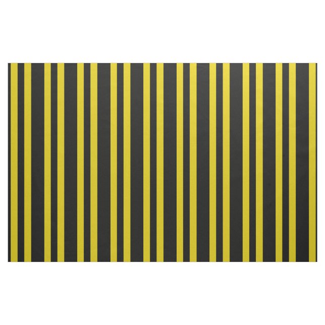 Midnight black, dark gold/yellow stipe, stripes fabric (Fat Quarter)