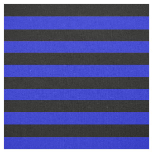 Midnight black, Royal blue stipe, stripes Fabric (Swatch)