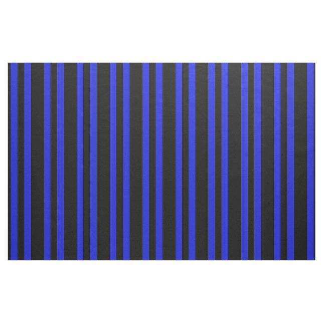 Midnight black, Royal blue stipe, stripes Fabric (Fat Quarter)