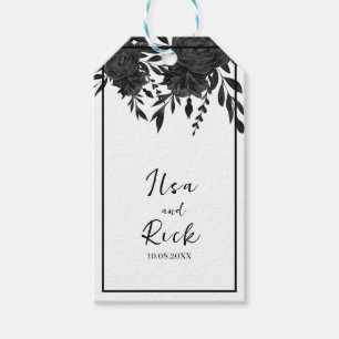 Midnight Bloom: A Dark Floral Wedding Gift Tags