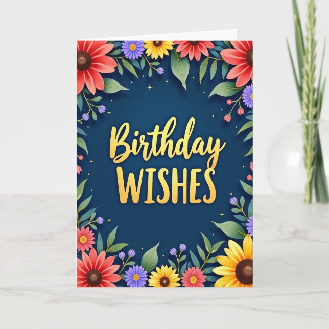 Midnight Bloom Birthday Card (Front)