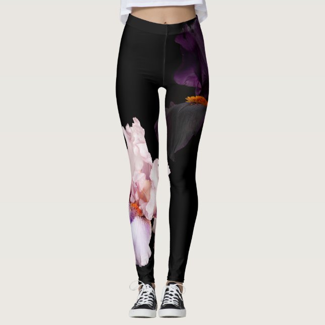 Midnight Bloom Botanical Leggings (Front)