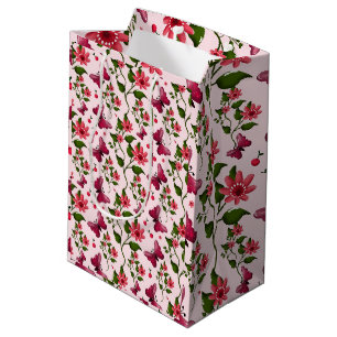 Midnight Bloom Butterfly Floral Medium Gift Bag