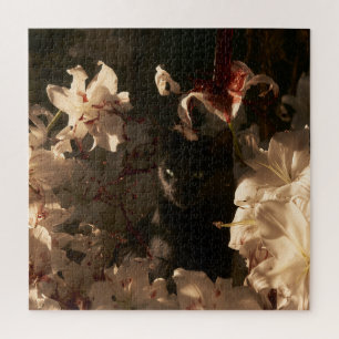 Midnight Bloom Cats Jigsaw Puzzle