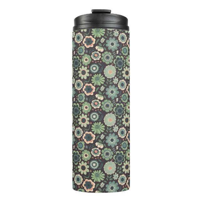 "Midnight Bloom Fiesta" Thermal Tumbler (Front)