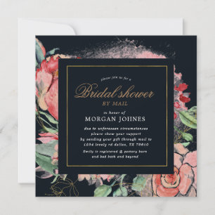 midnight bloom floral Bridal Shower by mail