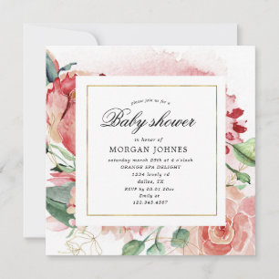 midnight bloom floral square Baby Shower