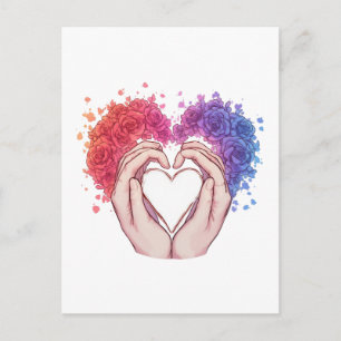 Midnight Bloom: Gothic Rose Heart Postcard