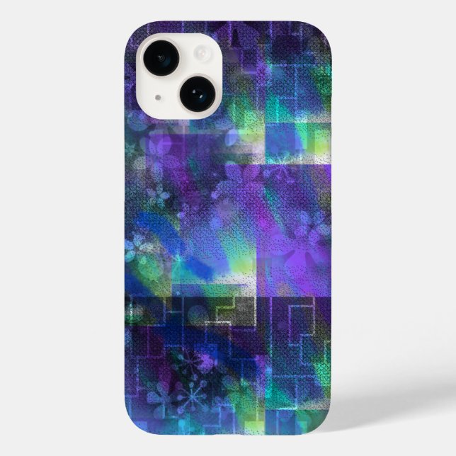   Midnight Bloom iPhone 14 Case - Floral abstract  (Back)