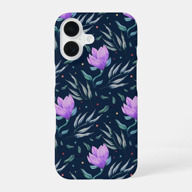 Midnight Bloom iPhone 16 Case (Back)