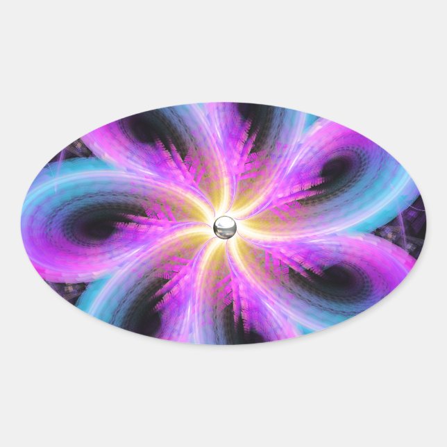 Midnight Bloom Oval Sticker (Front)