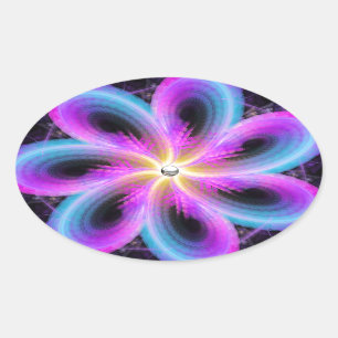 Midnight Bloom Oval Sticker