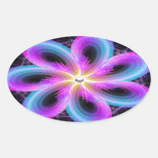 Midnight Bloom Oval Sticker