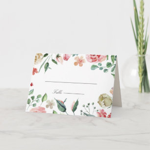 midnight bloom spring Floral Wedding Place Card