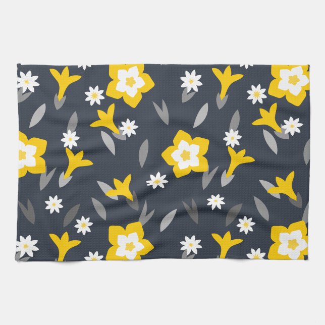 Midnight Bloom Tea Towel (Horizontal)