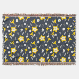 Midnight Bloom Throw Blanket