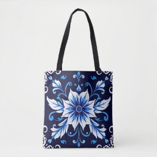 midnight bloom tote bag