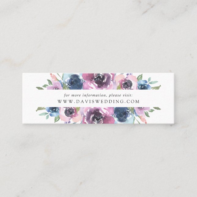 Midnight Blooms | Wedding Website Cards (Front)