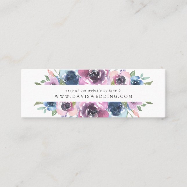 Midnight Blooms | Wedding Website RSVP Cards (Front)