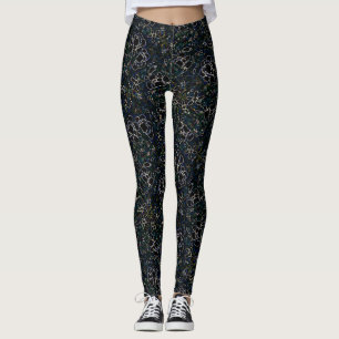 Midnight Blossom Elegance Leggings