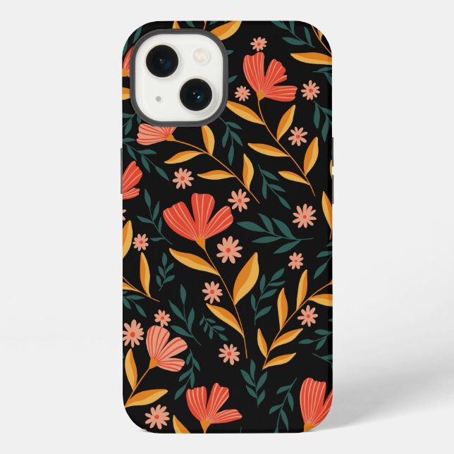 Midnight Blossom Floral iPhone Case (Back)