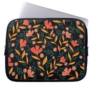 Midnight Blossom Floral Laptop Sleeve