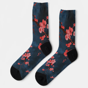 Midnight Blossoms Socks