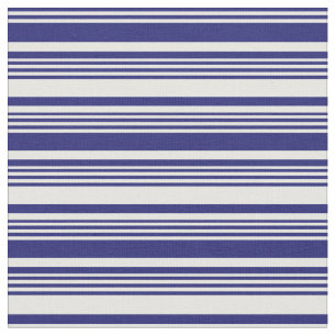Midnight Blue and Mint Cream Coloured Lines Fabric