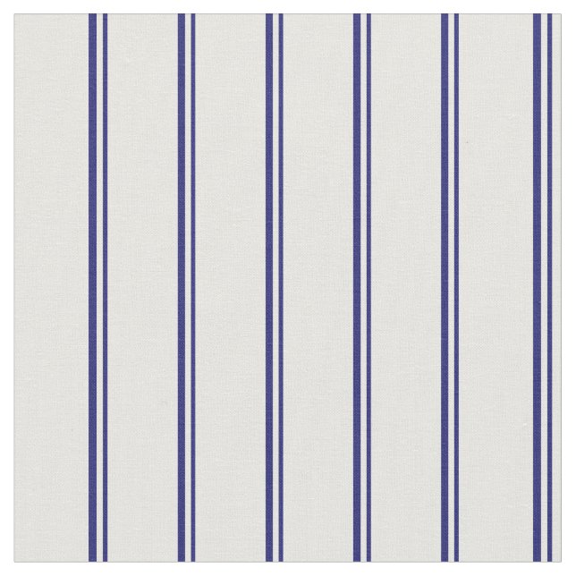 Midnight Blue and Mint Cream Coloured Pattern Fabric (Close Up)