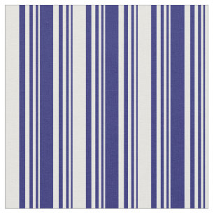 Midnight Blue and Mint Cream Stripes Fabric