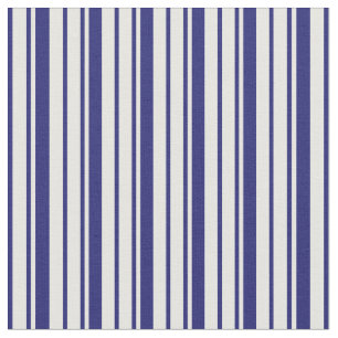 Midnight Blue and Mint Cream Stripes Fabric