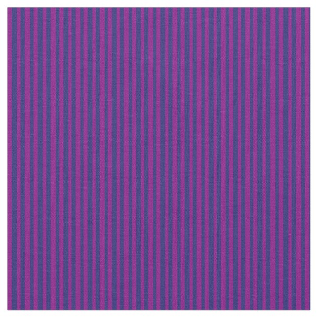 Midnight Blue and Purple Coloured Lined Pattern Fabric (Close Up)
