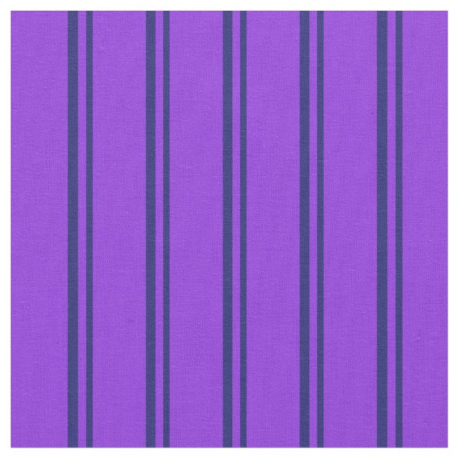 Midnight Blue and Purple Coloured Lines Fabric (Close Up)
