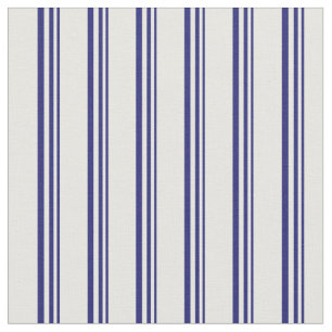 Midnight Blue and White Coloured Lines Fabric