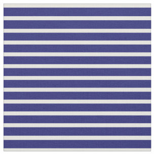 Midnight Blue and White Coloured Stripes Fabric