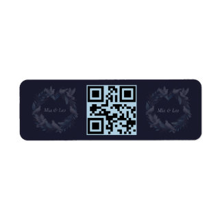 Midnight Blue and Wreath / Wedding Blue and Crown Return Address Label
