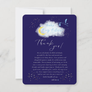 Midnight Blue Baby Boy Bliss Stork Special Delive Thank You Card