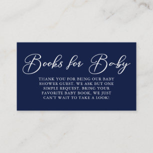 Midnight Blue Baby Shower Books for Baby Enclosure Card