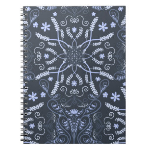 Midnight Blue Botanical Mandala Notebook