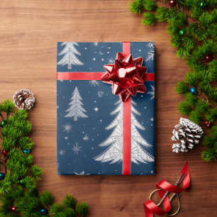Midnight Blue Christmas Wrapping Paper