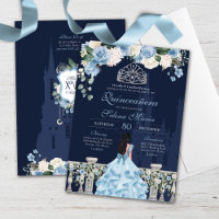 Midnight Blue Cinderella Princess Quinceañera