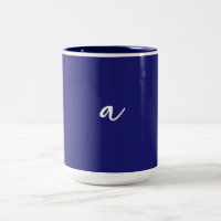 Midnight Blue Colour Minimalist Plain Monogram